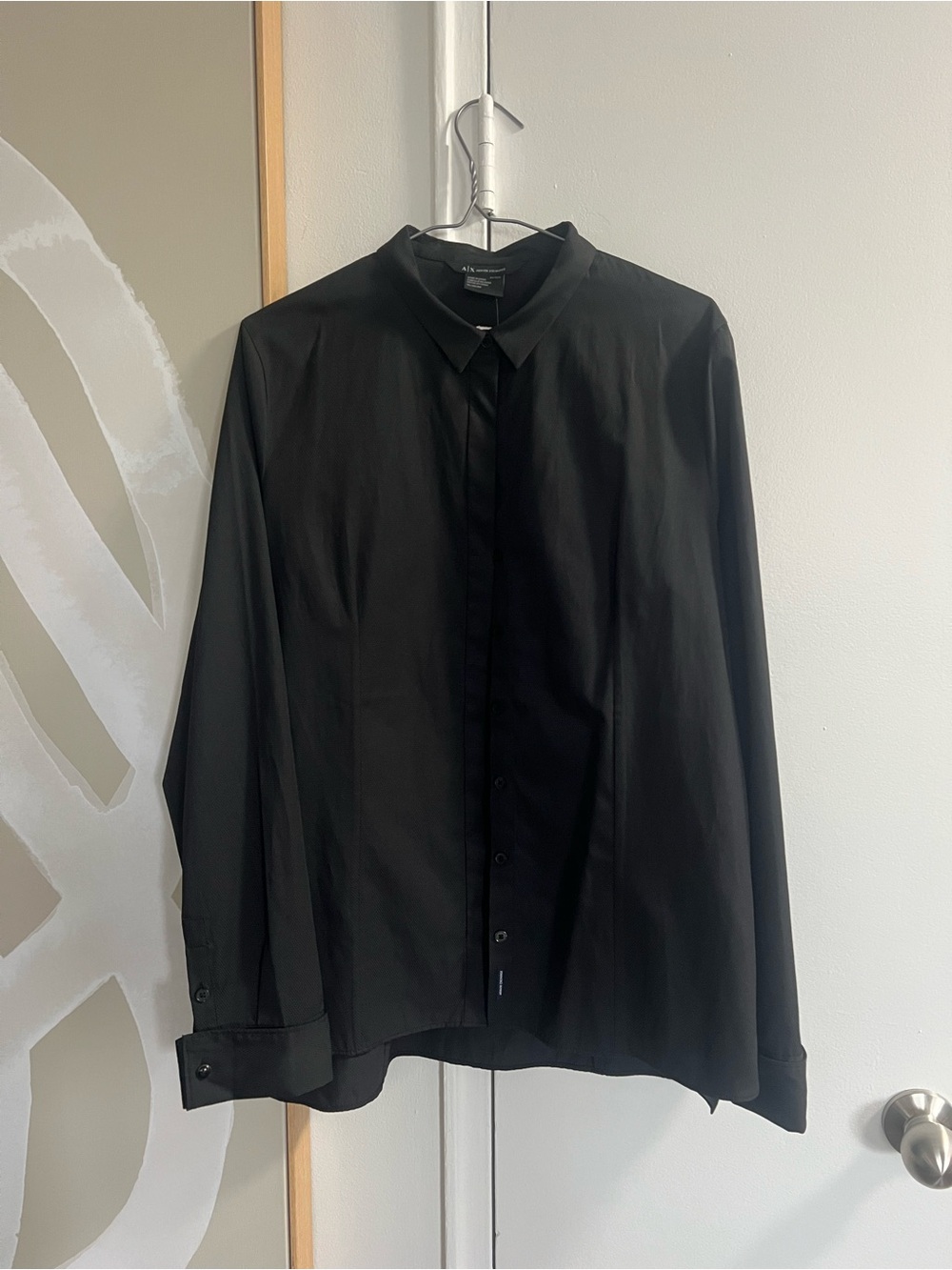 Armani Exchange Black Women's Long-Sleeve Button Shirt